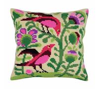 Kit de coussin au point de croix Oiseaux du paradis Article: 5 295 Collection D'Art - Taille 40x40 cm.