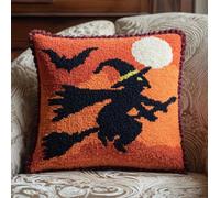 Kit De Coussin Avec Crochet À Loquet Coussin Au Point Noué, Sous Le Soleil Couchant 43×43Cm Création De Tapis Et Canvas, Tapis Point Noué,Latch Hook Canevas