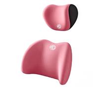 Kit de Coussin de Soutien Lombaire et de Coussin de Nuque pour Voiture, pour MG HSⅠⅡ SUV 2018-2025 Antistatique Antifatigue Facile à Installer,C Pink
