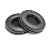 Kit de coussinets d'oreilles en cuir - Kit de coussinets de rechange pour la plupart des modèles d'écouteurs - Convient pour un diamètre universel de 75 mm (1 paire noire)