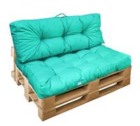 Kit de coussins pour palette capitonnés - Bleu turquoise - Linxor