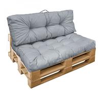Kit de coussins pour palette capitonnés - Gris clair - Linxor