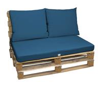 Kit de coussins pour palette déhoussables - Bleu azur - Linxor