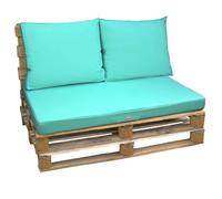 Kit de coussins pour palette déhoussables - Bleu turquoise - Linxor