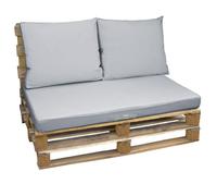 Kit de coussins pour palette déhoussables - Gris clair - Linxor