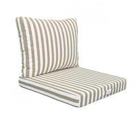 Kit de coussins pour salon de jardin déhoussables - 60 x 60 cm - Rayé beige - Linxor