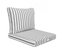 Coussins salon de jardin - rayé gris
