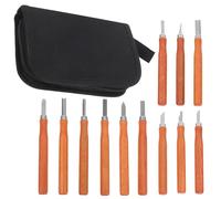 Kit de Couteaux à Sculpter avec Manches Imitation Bois Foncé | Lames en Acier Inoxydable, Prise Ergonomique Confortable, Gouges Incluses, pour Bois Dur et Décorations Festives