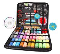 Kit de couture 184 pièces complet portable avec étui à fermeture éclair, ciseaux, fils, aiguilles, bobines, boutons pression et plus d'outils pour voyage, maison, urgence, projets de bricolage
