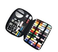 Kit de couture 98 pièces à fermeture éclair avec bobines de fil, ciseaux et | Étui noir zippé avec 98 pièces, y compris des bobines de fil multicolores et des ciseaux en acier