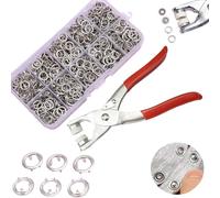 Kit de couture avec 100 boutons métalliques Kit de boutons-pression avec outil de fixation Facile à utiliser for les projets de couture, idéal for les réparations(Colorful)