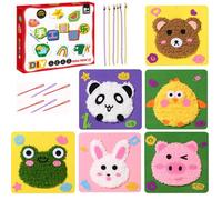 Kit De Couture D'animaux - Ensemble De Poupées À Broder À Faire Soi-même | Kit De Couture D'animaux De Dessin Animé | Laine À Coudre Animaux | Ensemble D'artisanat Et De Couture | Set De Broderie