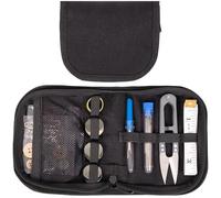 Kit de couture de survie militaire avec boutons pour homme ou femme - Petits outils de réparation dans un étui en nylon durable avec fermeture éclair pour la maison, l'extérieur et les voyages