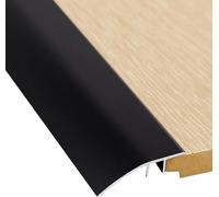 Kit de couture de tapis de sol, Bande de transition sol porte, bandes revêtement auto-adhésives/bandes connexion d'espacement, for une hauteur seuil inférieure à 1 Mm(Black,Length 115cm/45 in)