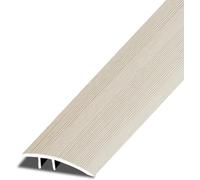 Kit de couture de tapis de sol, Bande de transition tapis à carrelage for sol porte, bande seuil en alliage d'aluminium texture bois rétro, douce et facile installer(Beige)