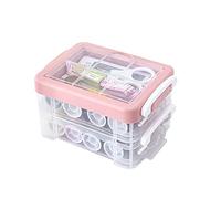 Kit de couture de voyage 30 pièces, kit de couture à la main avec étui, fournitures de couture portables pour voyageur à domicile, débutant, urgence, ciseaux, aiguilles, mesure, (Rose)