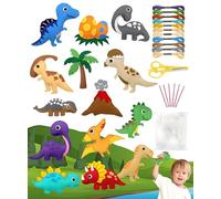 Kit de couture dinosaures - Kit de bricolage en feutre et à broder - Cadeaux créatifs pour enfants