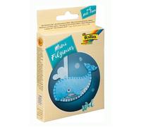 folia 52906 Kit de Couture en Feutre pour Enfants Mini Ligne de Feutre, Pendentif Baleine, 9 pièces - Kit de Couture en Feutre pour la Fabrication d'un Pendentif Cousu soi-même