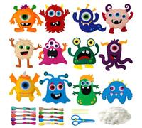 Kit de Couture en Feutre pour Enfants,12 Pièces Animaux de la Feutres Monstre, Cadeau Éducatif DIY pour Débutants 6-12 Ans, Kit de Couture Créatif pour Educatifs et Débutants