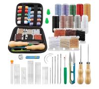 Kit de Couture et Réparation du Cuir 57 PCS - Kit Couture Complet avec Fil Multicolore, Aiguilles, Outils de Couture et Trousse Couture Étanche et Compacte