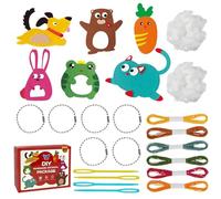 Kit de couture feutrine enfant débutant - jouets DIY animaux à coudre - 6 pièces avec accessoires - activité manuelle créative fille garçon - cadeau éducatif original