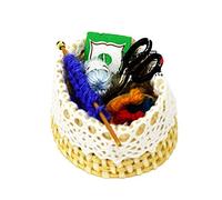 Kit de couture miniatures, panier, ciseaux, décoration pour maison de poupée, finition élégante et durable