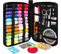 Kit de couture portable avec étui, fournitures voyage for adultes débutants, comprend du fil, des ciseaux, aiguilles, un mètre ruban et outils Kit de couture de voyage