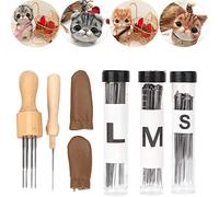 Kit de couture pour feutrage à l'aiguille Outil de départ pour le feutrage de laine Protection des doigts Kit de fabrication de feutrage Aiguilles à feutrer pour la fabrication de bricolage