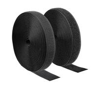 Kit de couture Velcro réutilisable pour couture, bande velcro extra forte et crochet pour vêtements, textiles de maison, bande Velcro à coudre en nylon polyester (noir, 20 mm × 5 m)