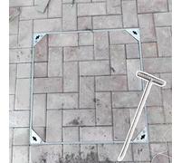 Kit de couvercle de trou d'égout invisible en acier inoxydable pour trottoir d'autoroute durable et siphon de sol carrelé, décoration robuste pour fosse septique, design résistant à la rouille