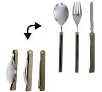 Kit de couverts pliants cao 3 pièces inox avec housse