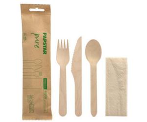 Kit de couverts 'pure', en bois de bouleau, 4 pièces
