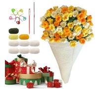 Kit de Couverture à Faire Soi-Même | Bouquet de Fleurs Romantique au Crochet Fait Main,Trousse de Réalisation de Couverture Bouquet de Fleurs - Pour la Décoration Maison en Tricot pour Anniversaire et