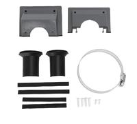 Kit de Couverture de Ligne de pénétration Murale HVAC, Ensemble de Lignes AC divisées en Plastique, Couverture Murale avec Joint Souple pour climatiseur intérieur et extérieur (Grise)