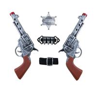 Kit de Cow Boy : 2 revolvers, 1 Ceinture avec balles & 1 Etoile