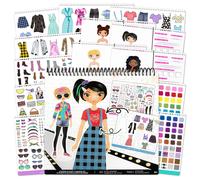 Kit de crateur de stylistes d'autocollant des anges de mode pour filles - Kids Sticker by Number Book for Girls - 700+ Autocollants - Fashion St