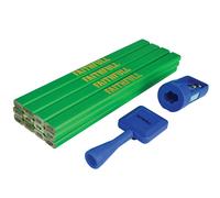 Kit De Crayons De Charpentier Faithfull Vert / Dur (Paquet De 12) FAICPGKIT