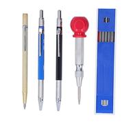 Kit de crayons de charpentier mécanique 16pcs crayon de scribe en carbure de tungstène durable avec marqueur de punch central recharge pour la construction de bois de bois diy abs