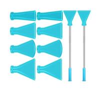 Kit de création artistique fluide avancé avec 4 tailles de buses soufflantes pailles en acier inoxydable Embouts en silicone Fournitures de peinture Accessoires d'art fluide créatif