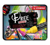 Kit De Création De 11 Marqueurs Stabilo Free Acrylic Pointes Mixtes