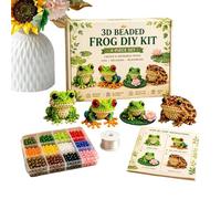 Kit De Création De Perles | 4 Pièces De Jouets Grenouille Rigolos À Créer - Décor 3D Animaux Avec Notice - Pour Garçons Débutants Fêtes D'Anniversaire Projets Artistiques Décoration