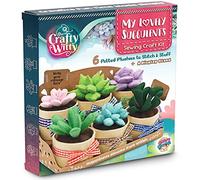 Kit de création de plantes succulentes en feutre. Faites 6 peluches colorées et un présentoir. Mini-Jardin Bricolage couture projet d'activités, Arts & Artisanat - cadeau pour adolescents et adultes