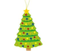Kit de création de sapin en mousse - Multicolore - 16,5 cm - 51 pièces - Décoration Noël - Enfants