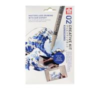 Royal Talens Kit créatif 3 stylos 3 feuilles papier multi-médias A6 (grande vague)