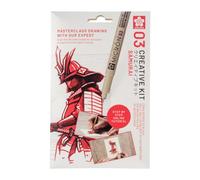 Royal Talens Kit créatif Sakura – 3 stylos, 3 feuilles de papier multi-médias A6 (Samouraï)