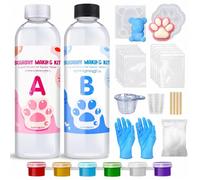 Kit de création squishy - Silicone liquide A et B 500 g rapport 1:1 moules patte de chat et ours