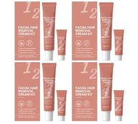 Kit De Crème Dépilatoire For Le Visage Avec Baume Apaisant, Ensemble De 2 Pièces For La Lèvre Supérieure Et Le Menton(4pcs)