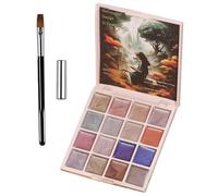 Kit de crème gel pour les yeux de chat - Plateau de couleur solide pour ongles de 22,4 g, ensemble de peinture à seize nuances, formule pigmentée compacte et riche avec outil de brosse magnétique | Fo