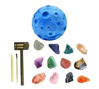Kit De Creusement De Pierres Précieuses, Cristaux Minéraux, Jouets D'Excavation De La Planète, 12 Vraies Pierres Précieuses, Outils De Creusement Professionnels, Gemme De Découverte