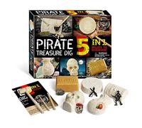 Kit de creusement de trésors de pirates avec 5 briques Outils de creusement STEM Archéologie Paléontologie Science éducative Cadeau d'anniversaire pour garçons filles étudiants